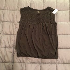 NWT Ann Taylor Loft Brown Sleeveless Blouse Petite